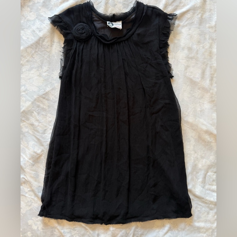 LANVIN | Black Silk Blend Tunic Top